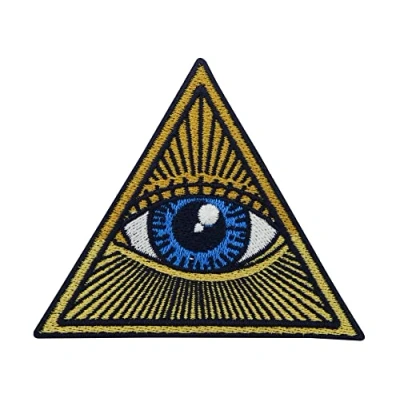 Afbeelding van Finally Home Illuminati Retro Triangle Patch Vintage Tattoo Patches, Driehoekige Opstrijkbaar, Oog, Patches