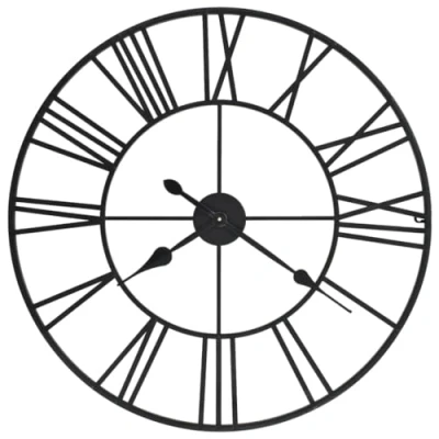 Afbeelding van Wandklok vintage stijl met quartz mechanisme XXL 80 cm metaal
