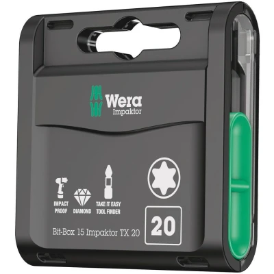 Afbeelding van Wera 05057772001 Bit Box 15 Impaktor TX delige Bitset Torx T20
