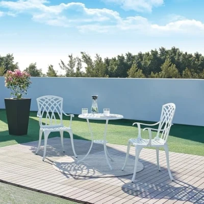 Afbeelding van Bistroset Vena tuinset 3 delig wit casa.pro