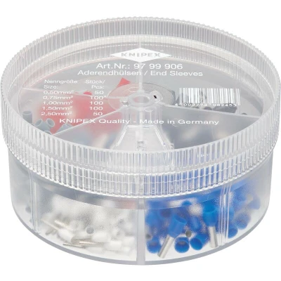 Afbeelding van KNIPEX 97 99 906 assortimentenbox met afgestripte adereindhulsen 0,5 2,5 mm²