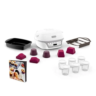 Image de Machine à gâteaux Tefal Cake Factory Délices Silver Maxi Pack KD812110 1100 W Blanc et Argent