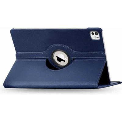 Afbeelding van iMoshion Tablet Hoes Geschikt voor iPad Pro 11 (2024) M4 360 Draaibare Bookcase Donkerblauw