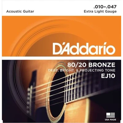 Image de D&#039;Addario 80/20 bronze EJ10 extra light 10 47
