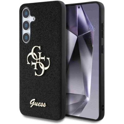 Afbeelding van Guess 4G Metal Logo Glitter Backcover voor de Samsung Galaxy S25 Plus Black