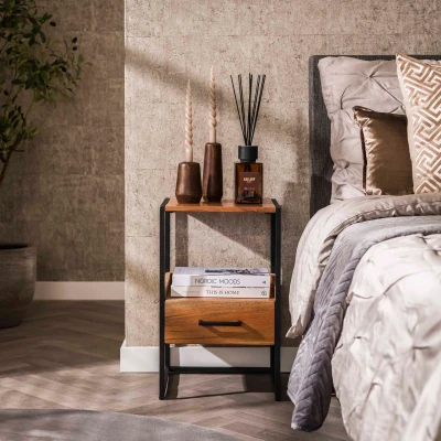 Afbeelding van Hoyz Nachtkastje Niche 1L XS Massief Acacia Naturel