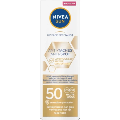 Afbeelding van Nivea Sun Face Luminous Zonnecrème SPF 50 3 x 40 ml Voordeelverpakking