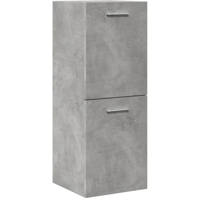 Afbeelding van Badkamerwandkast 30x30x80 cm bewerkt hout betongrijs