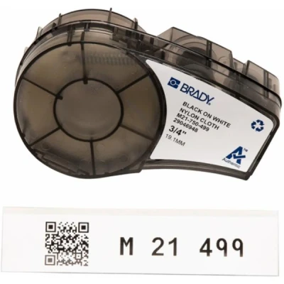 Afbeelding van Brady M21 750 499 tape vinyl zwart op wit 19,1 mm x 4,88 m (compatible)