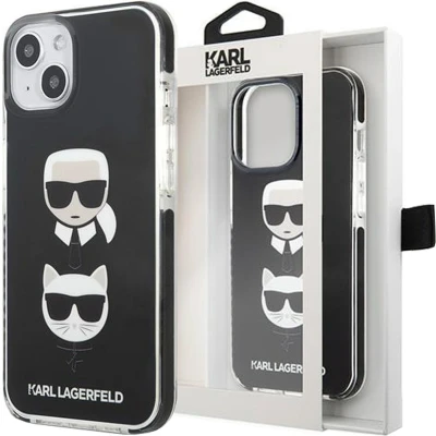 Afbeelding van Karl Lagerfeld KLHCP13STPE2TK iPhone 13 mini 5.4 hardcase zwart/zwart Karl&amp;Choupette Head