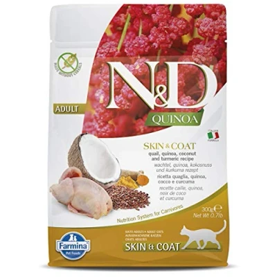 Afbeelding van Farmina N&amp;D Quinoa Adult kat Skin &amp; coat kwartel 300gr