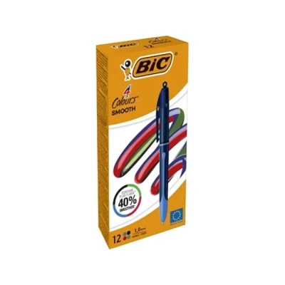 Afbeelding van BIC Colours Smooth Drop 4 kleurenbalpen, medium 12 stuks