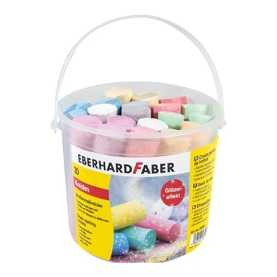 Afbeelding van Glitterstoepkrijt 20 stuks in emmer Eberhard Faber