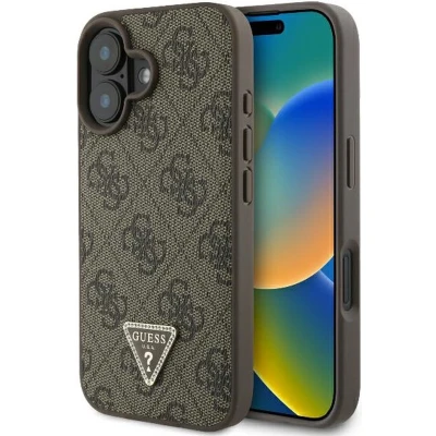 Afbeelding van Guess GUHCP16MP4TDPW iPhone 16 Plus 6,7&quot; bruin/bruin hardcase Leer 4G Triangle Strass
