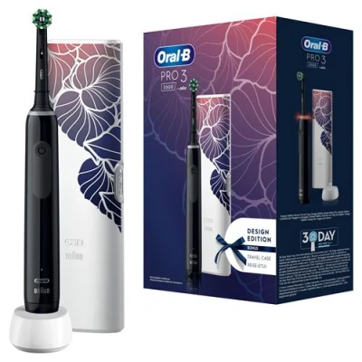 Image de Oral b Pro 3500 Black + Travel Case Flora Pink