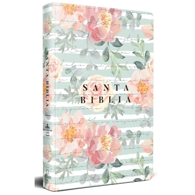 Afbeelding van Biblia Reina Valera 1960 letra grande, tamaño manual, tapa dura rosas rosadas / Spanish Bible RVR Handy Size Large Print HC pink roses