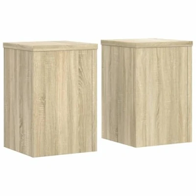 Afbeelding van Plantenstandaards 2 st 20x20x30 cm bewerkt hout sonoma eiken