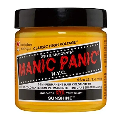 Image de Manic Panic Sunshine Classic Crème, teinture capillaire semi permanente jaune vegan et respectueuse des animaux, 118 ml