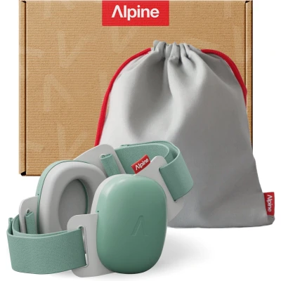 Afbeelding van Alpine Muffy Baby Oorkappen Nieuwe &amp; Verbeterde Gehoorbescherming voor Baby’s en Peuters tot 4 jaar Veilig Rustgevend Ideaal Reizen CE Gecertificeerd Groen