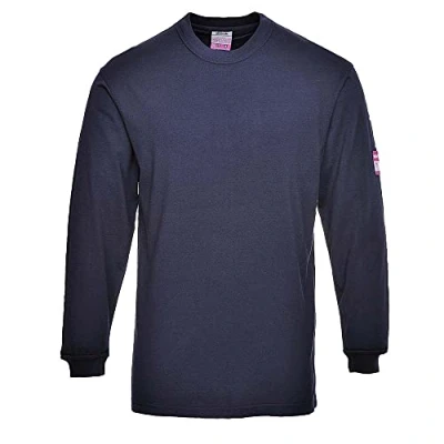 Afbeelding van Portwest T shirt Vlamvertragend, Anti statisch, Lange Mouw Marineblauw Mt Xl