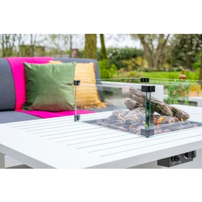 Afbeelding van Cozy Living sfeerhaard excl. glas Sines mat wit/ 130x70xH48 Garden Impressions