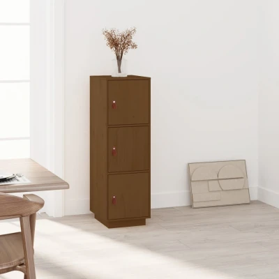 Afbeelding van Hoge kast 34x40x108,5 cm massief grenenhout honingbruin