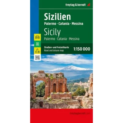 Afbeelding van Sizilien, Straßen und Freizeitkarte 1:150.000, freytag &amp; berndt