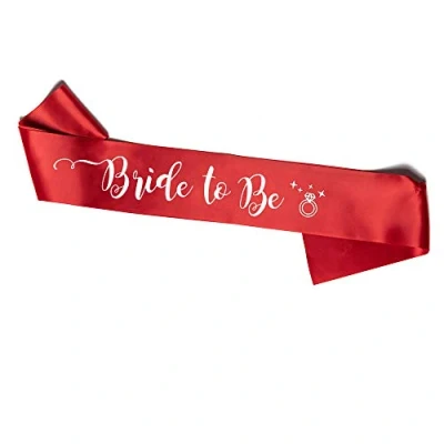 Afbeelding van Rode sjaal &quot;Bride to Be&quot; voor de Aanstaande Bruid (Rood)