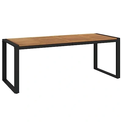 Afbeelding van Tuintafel met U vormige poten 200x90x75 cm massief acaciahout