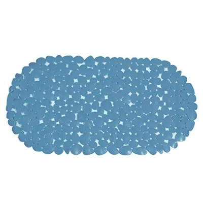 Afbeelding van MSV Douche/bad anti slip mat badkamer pvc grijs 35 x 68 cm zuignappen steentjes motief
