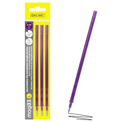 Afbeelding van Online Set van 3 uitwisbare reservevullingen compatibel met Legami magiXX L gelpennen, turquoise, lijndikte 0,7 mm, gelpenvulling, gelpenvulling