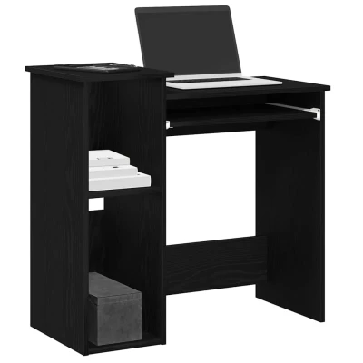 Afbeelding van vidaXL Bureau met schappen 84x40x78 cm bewerkt hout zwart