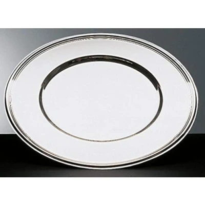 Afbeelding van APS placemat hoogglans gepolijst decoratief bord, Ø 30, 5 cm diameter, met parelrand, schotel van roestvrij staal, stapelbaar, vaatwasmachinebestendig