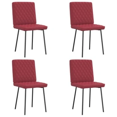 Afbeelding van vidaXL Eetkamerstoelen 4 st kunstleer wijnrood