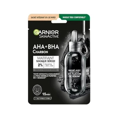 Afbeelding van 1+1 gratis: Garnier SkinActive Tissue Gezichtsmasker Pure Charcoal