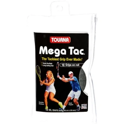 Afbeelding van Tourna Mega Tac Overgrip 10 St. Zwart Grip Multi