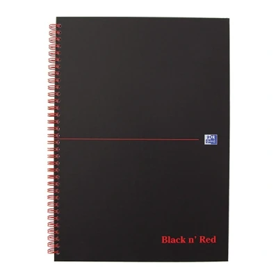 Image de Oxford black n red 400047609 cahier à spirales a4 140 pages noir