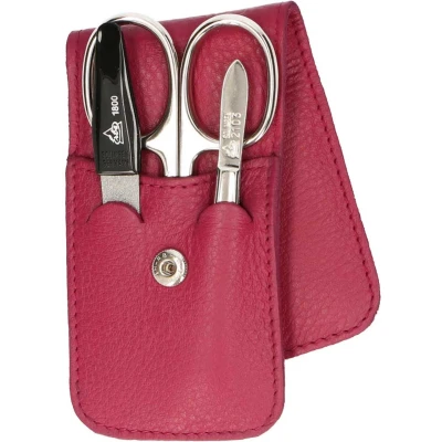 Afbeelding van Erbe Solingen 3 delige Manicure Etui met Drukknoopsluiting Fuchsia (ERBE9079)