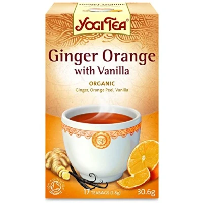 Afbeelding van Yogi Tea Organische gember sinaasappel met vanille kruidenthee, 17 zak