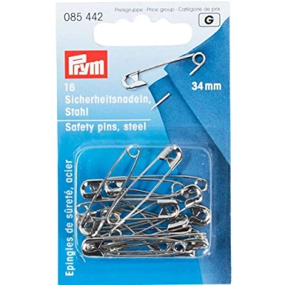 Afbeelding van Prym 085442 veiligheidsspelden, 34 mm, zilver, 16 stuks