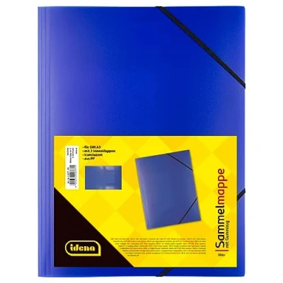 Afbeelding van Idena 10377 elastische map DIN A3, PP, doorschijnend blauw, 1 stuk