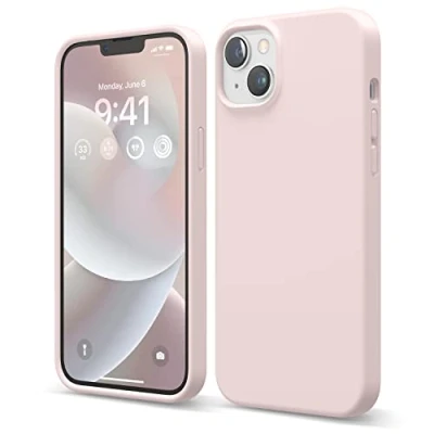 Afbeelding van elago Beschermhoes van vloeibare siliconen compatibel met iPhone 14 Plus (6,7 inch), beschermhoes, volledige bescherming, schokbestendig, 4 structuren, zachte microvezel voorkomt krassen