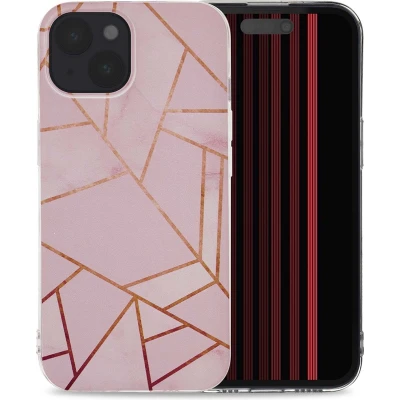 Afbeelding van iMoshion hoesje Geschikt voor iPhone 15 Siliconen Design Roze / Pink Graphic