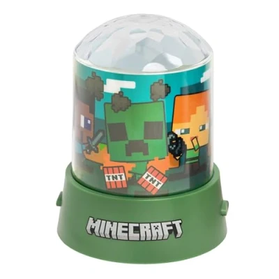Afbeelding van Paladone Minecraft Lampe de projection LED RVB sous licence officielle pour enfants, maison, anniversaire, fête, produit jeu alimenté par piles