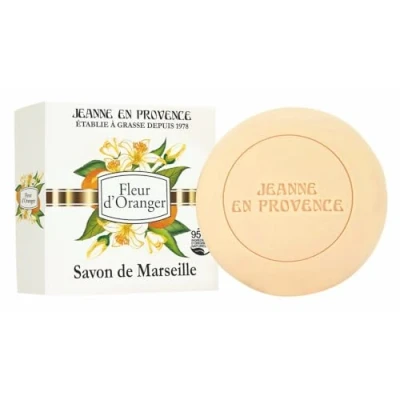 Afbeelding van JEANNE en PROVENCE Massieve zeep voor lichaam handen geur van oranjebloesem reinigt, verzacht geurend 95% ingrediënten natuurlijke oorsprong gemaakt in Frankrijk tot vet 100 g