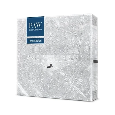 Afbeelding van PAW Papieren handdoek, 3 laags (33 x 33 cm), 20 stuks, ideaal voor verjaardagen, naamfeesten, tuinfeesten, familiefeesten, zilver (klassieke inspiratie)