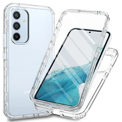 Afbeelding van Xinni Hoesje voor Samsung Galaxy A54 5G, 360 graden bescherming, dubbelzijdig, schokbestendig, robuuste ingebouwde schermbeschermer, transparant