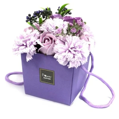 Afbeelding van Zeep Bloemboeket Lavendel Roos &amp; Anjer . AWgifts