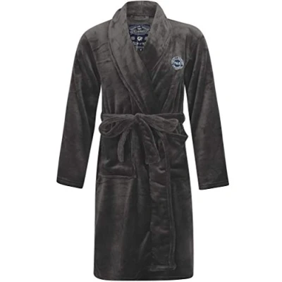 Afbeelding van Tokyo Laundry Alps fleece badjas voor heren, Donkergrijs