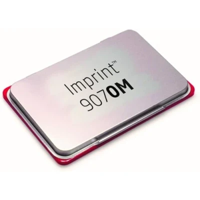 Image de Trodat 9070M Imprint, tampon trempé d&#039;encre de couleur rouge à base d&#039;eau, pour tampons manuels, petites tailles, dimensions 69 x 47 mm, structure en métal et plastique